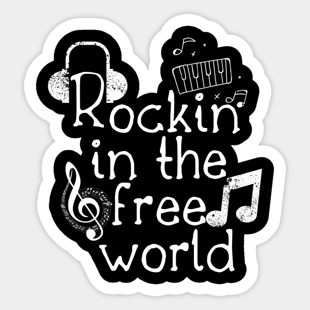 Rockin In The Free World Sticker by Little Designer